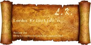 Lenko Krisztián névjegykártya